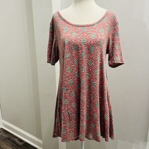 LuLaRoe Chevron PERFECT T Shirt Women’s XXS Multicolor Tunic modern Boho (A0128)